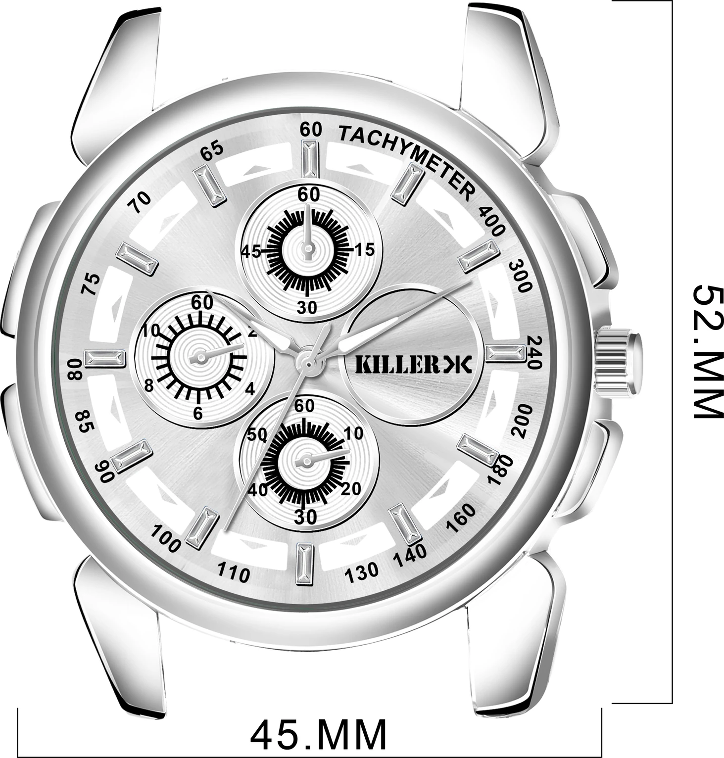 KILLER Premium Quality Round White Dial and Silver Chain foatch