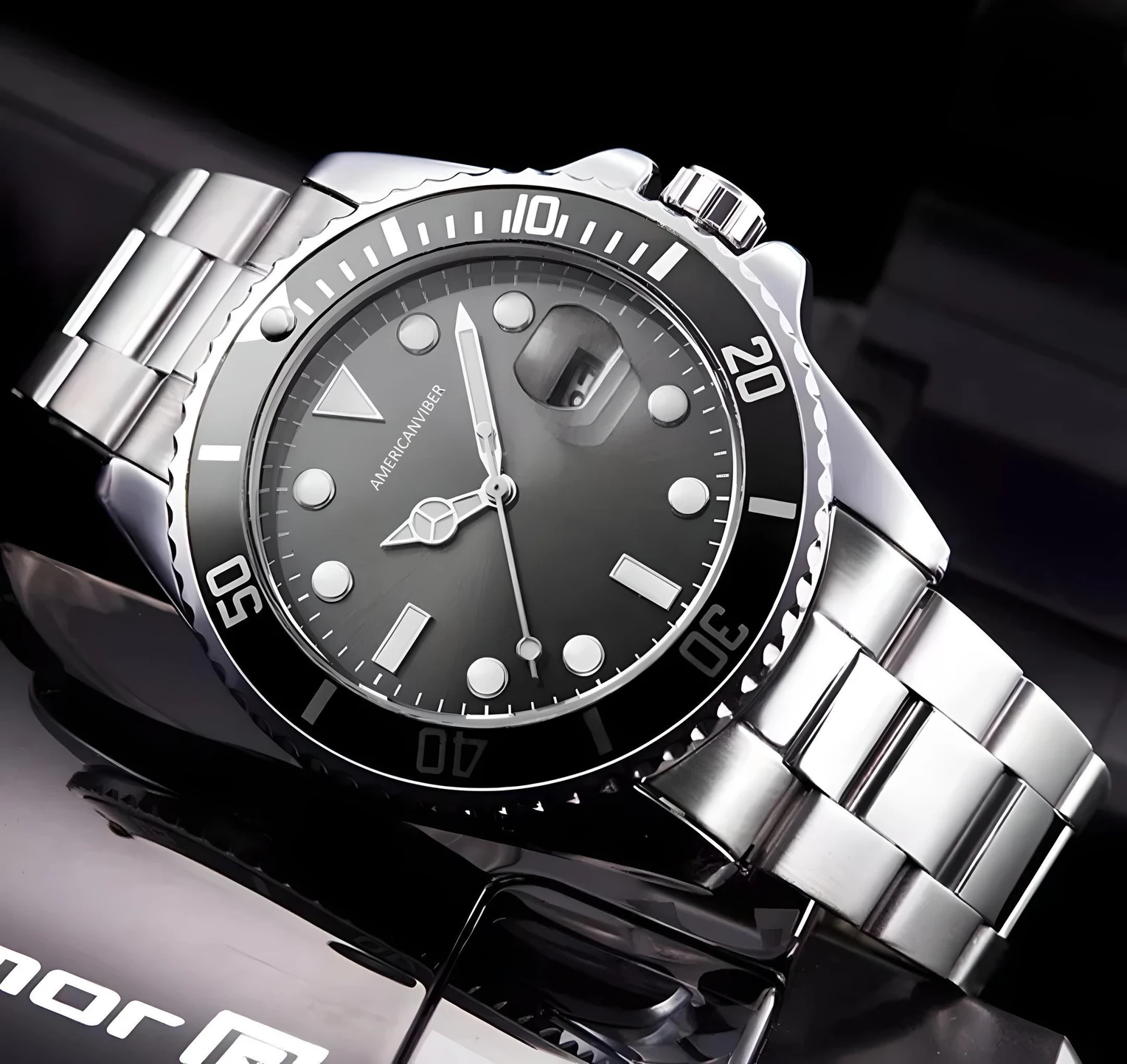 Americanviber Adjustable Free Size Lock Date Function watch