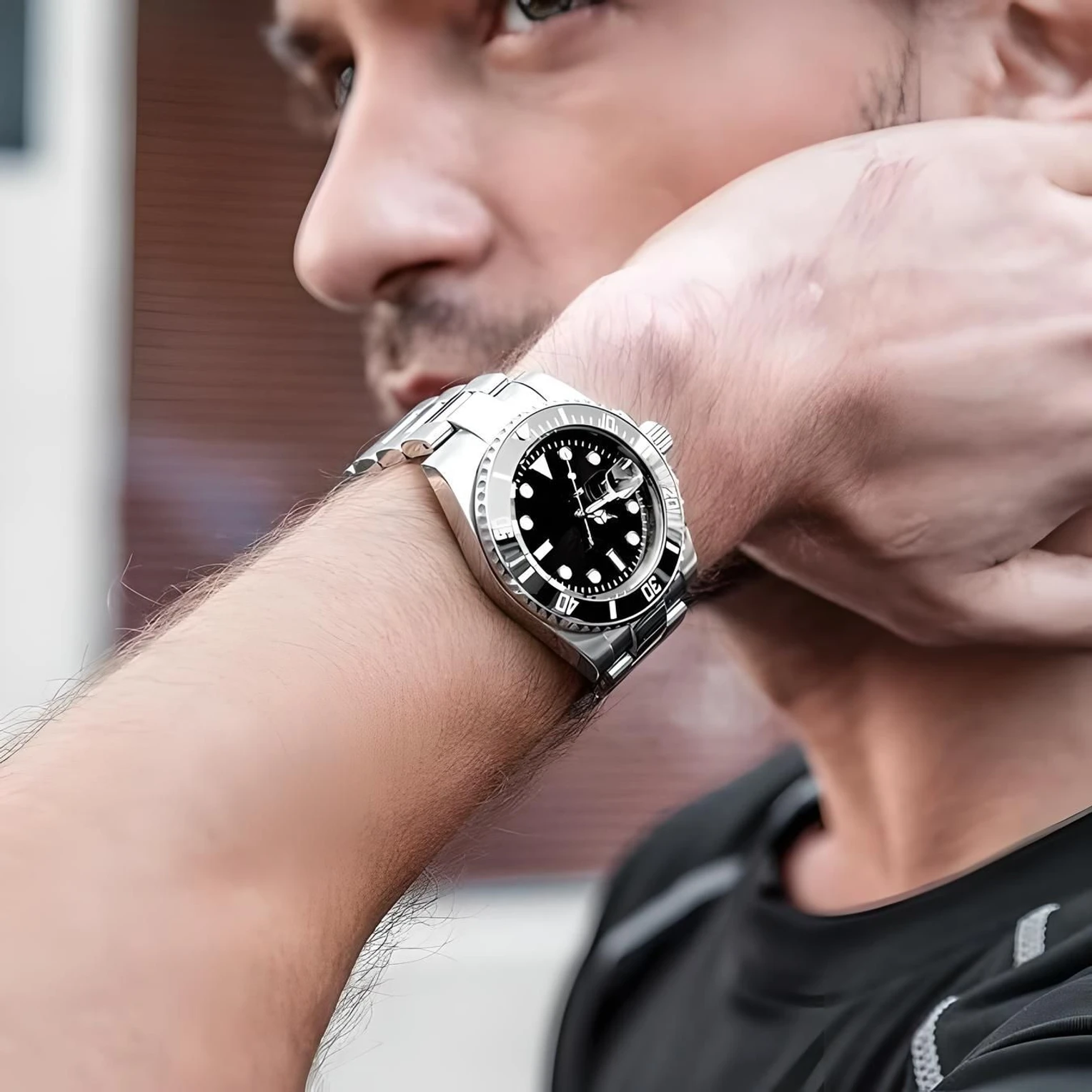 Americanviber Adjustable Free Size Lock Date Function watch